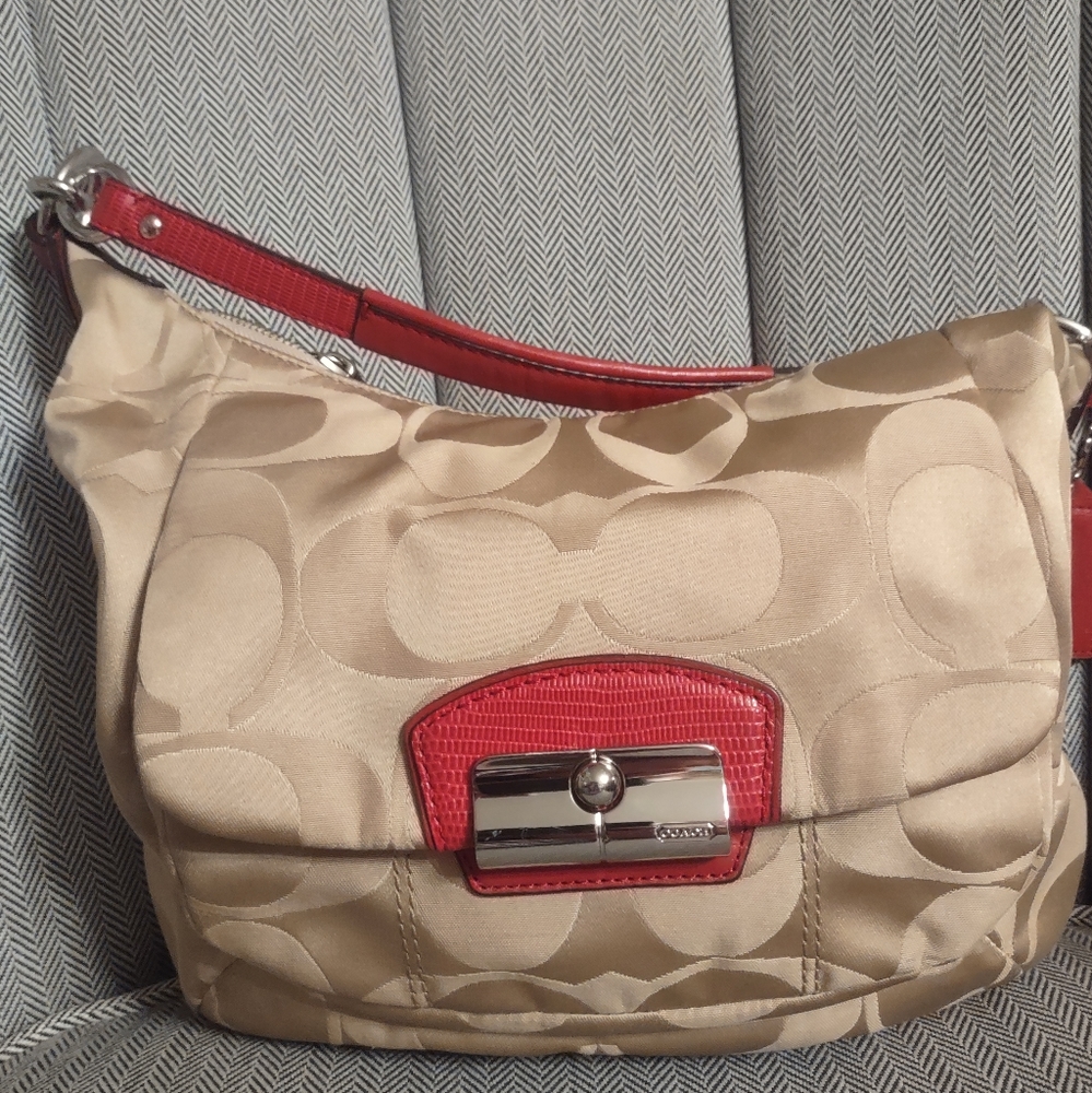 Cream Coach Handbag